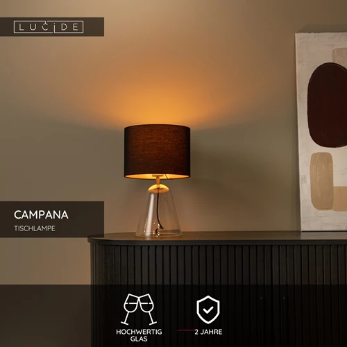 Lucide CAMPANA - Tischlampe - 1xE27 - Transparent - USP